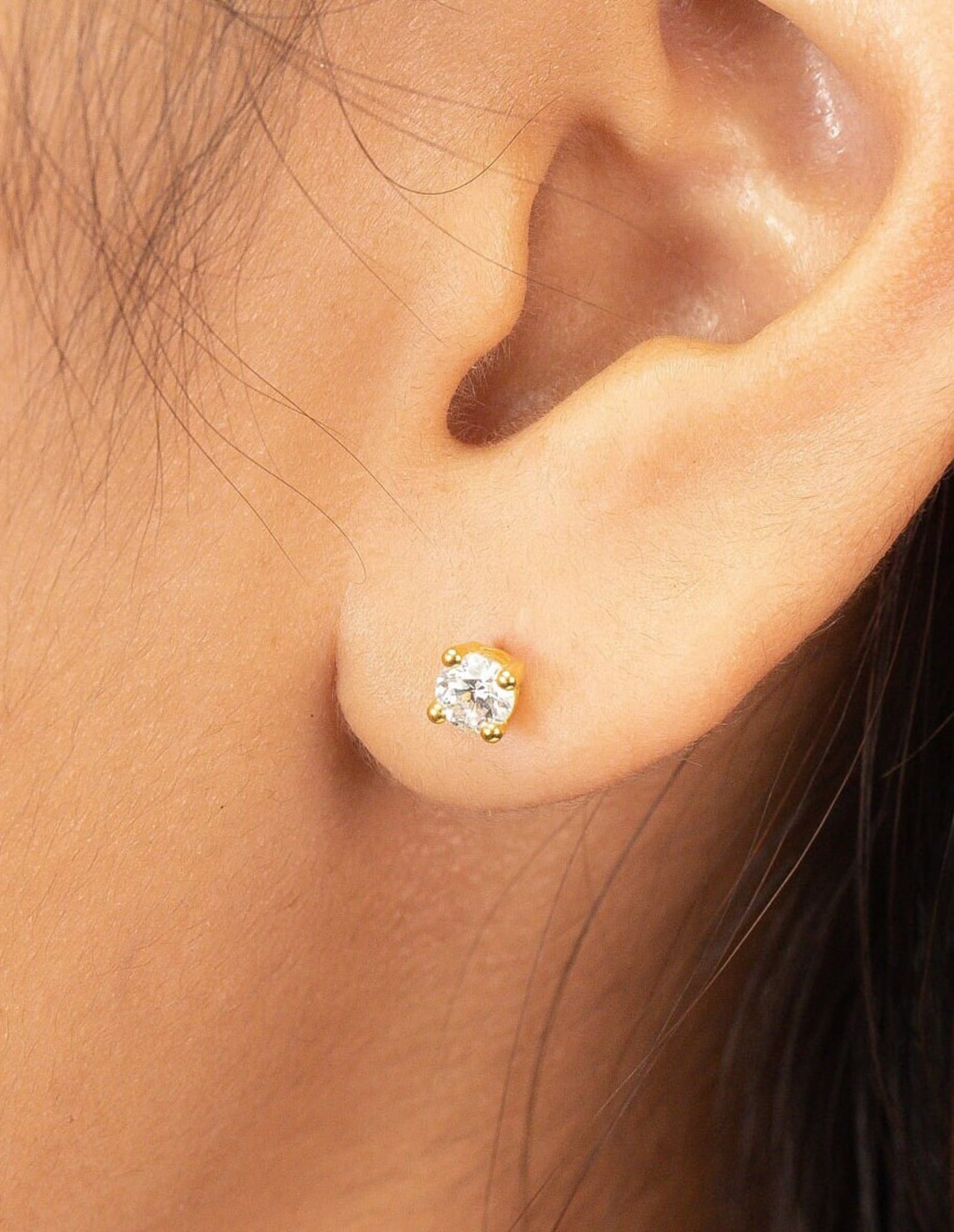 4mm Diamond Solitaire Stud Earrings, Diamond Bridal Earrings, Minimalist Classic Earrings, Wedding Earrings